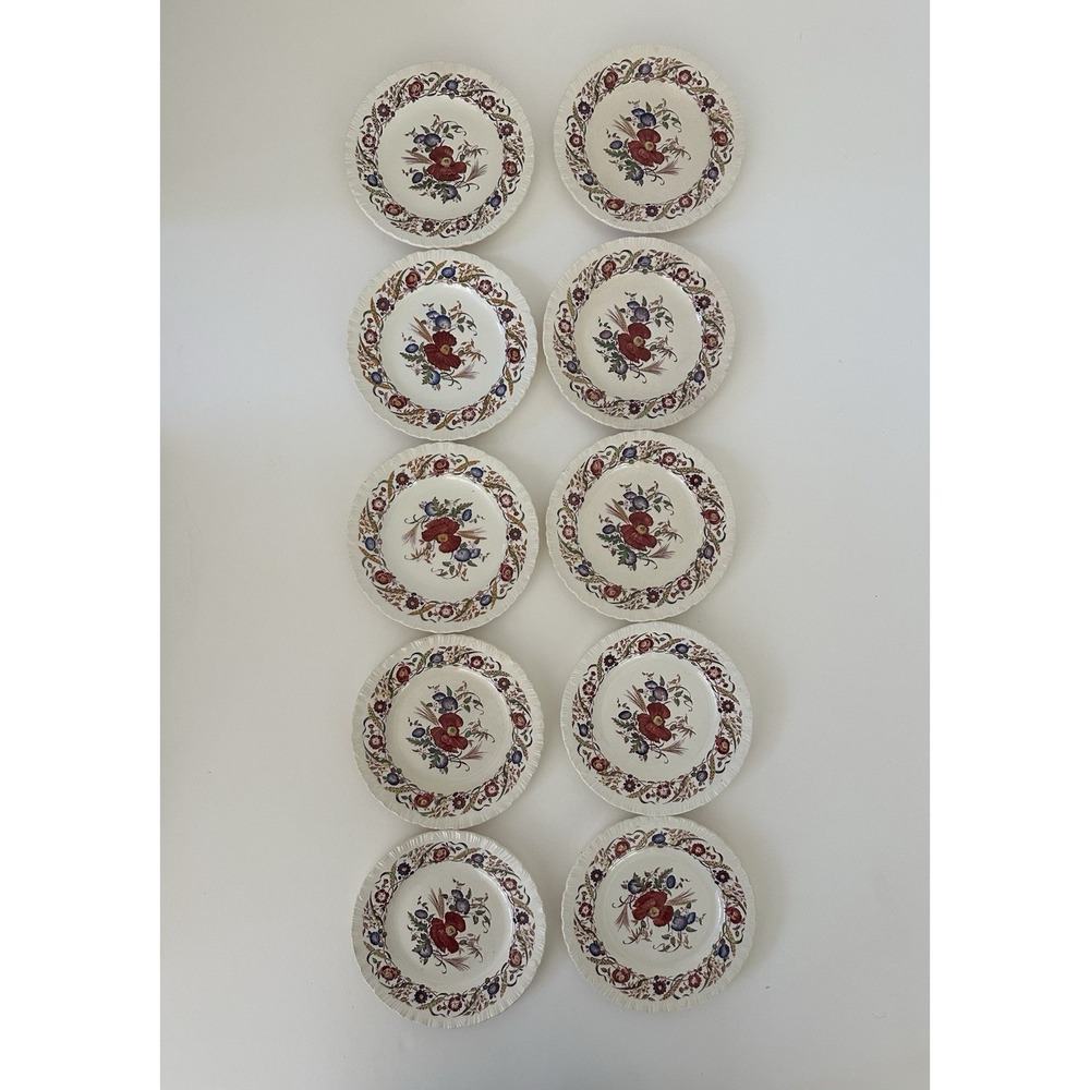 10 Vintage 1940's Wedgwood Etruria Bone China Cornflower - Side Plates